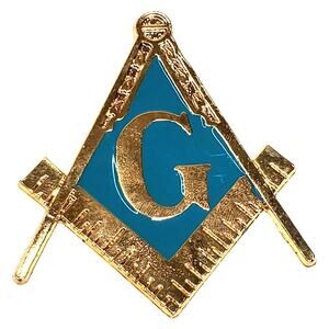 Freemason Emblem Enamel Masonic Gold Tone 3" Secret Society